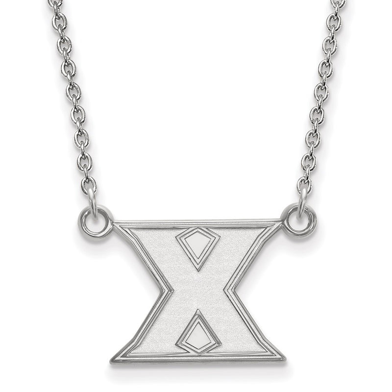 14K White Gold Logoart Xavier University Letter X Small Pendant 18 Inch Necklace