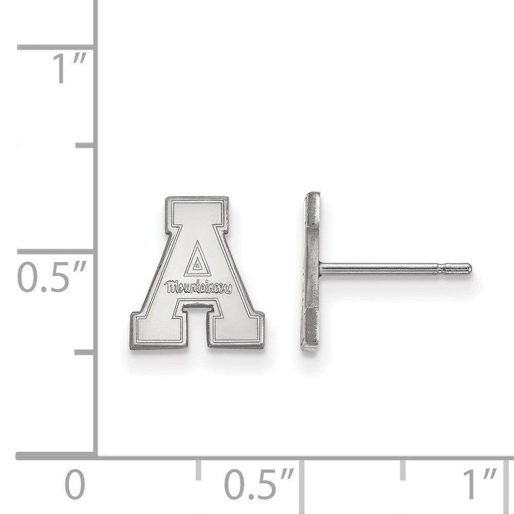10K White Gold Logoart Appalachian State University Extra Small Post Earrings
