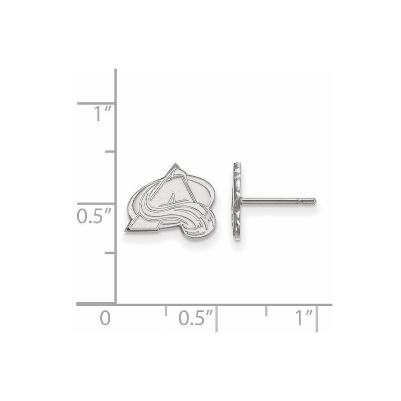 14K White Gold Nhl Logoart Colorado Avalanche Letter A Extra Small Post Earrings