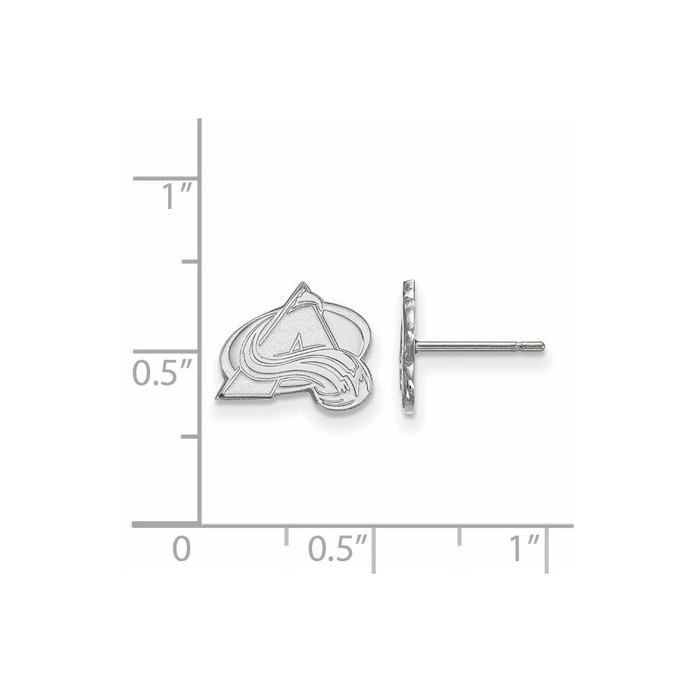 Sterling Silver Rhodium Plated Nhl Logoart Colorado Avalanche Letter A Extra Small Post Earrings