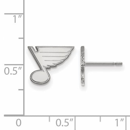 10K White Gold Nhl Logoart St. Louis Blues Extra Small Post Earrings