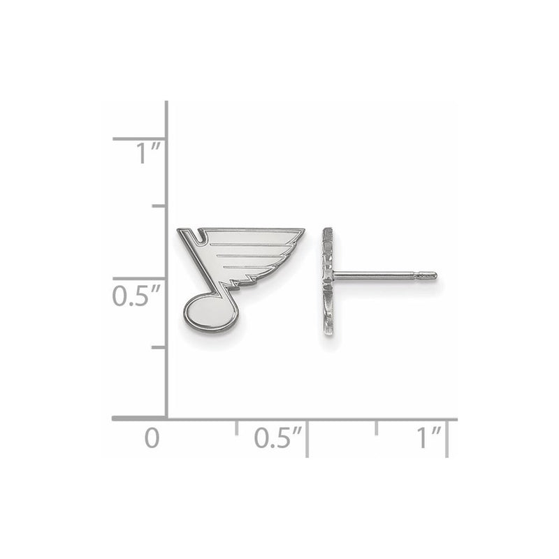 10K White Gold Nhl Logoart St. Louis Blues Extra Small Post Earrings