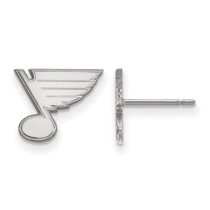 14K White Gold Nhl Logoart St. Louis Blues Extra Small Post Earrings