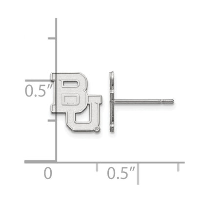 10K White Gold Logoart Baylor University Bears Extra Small Post Earrings