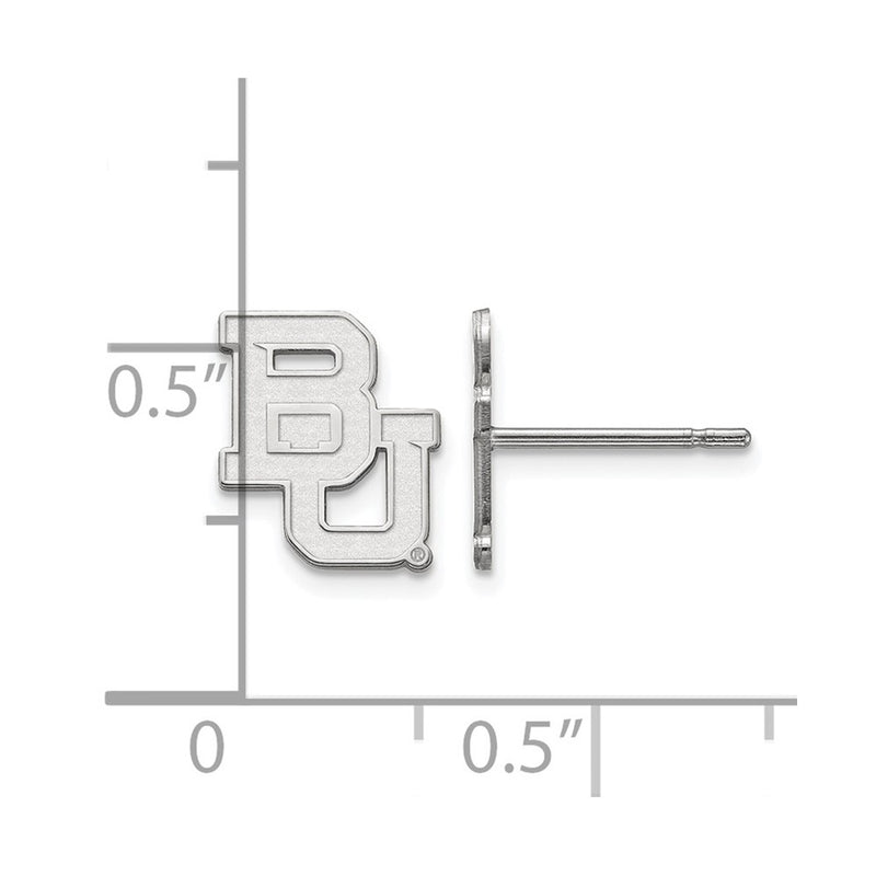 10K White Gold Logoart Baylor University Bears Extra Small Post Earrings