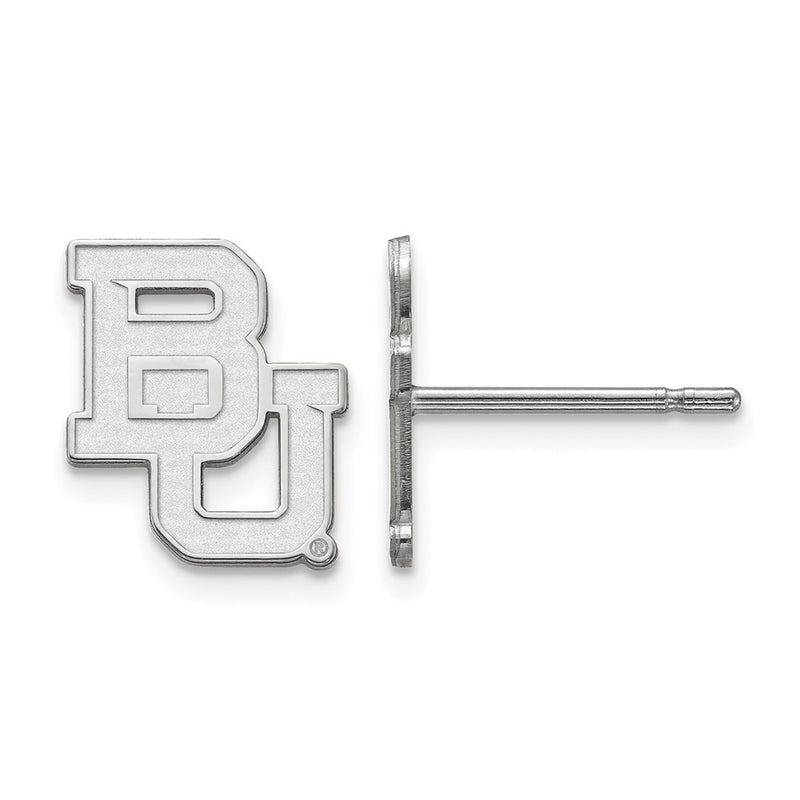 10K White Gold Logoart Baylor University Bears Extra Small Post Earrings