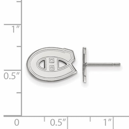 10K White Gold Nhl Logoart Montreal Canadiens Extra Small Post Earrings