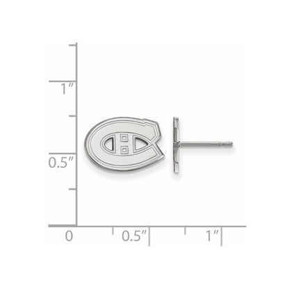 10K White Gold Nhl Logoart Montreal Canadiens Extra Small Post Earrings