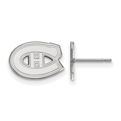 14K White Gold Nhl Logoart Montreal Canadiens Extra Small Post Earrings