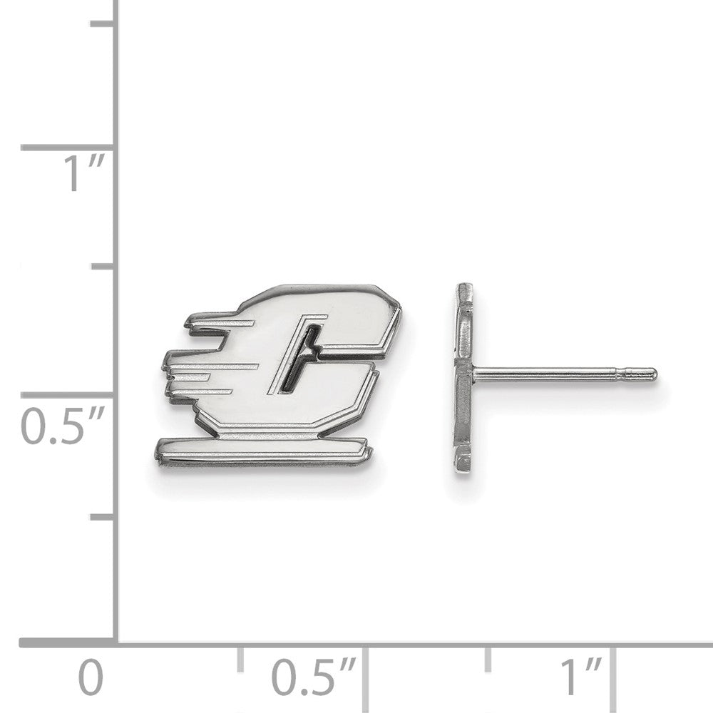 10K White Gold Logoart Central Michigan University Letter C Extra Small Post Earrings