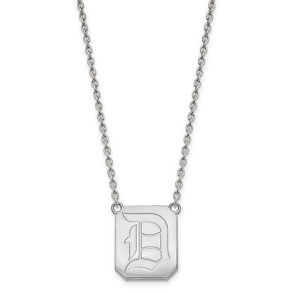 10K White Gold Logoart Duquesne University Letter D Large Pendant 18 Inch Necklace