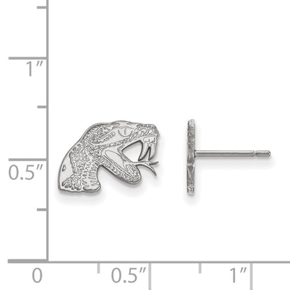 10K White Gold Logoart Florida A And M University Rattler Extra Small Post Earrings