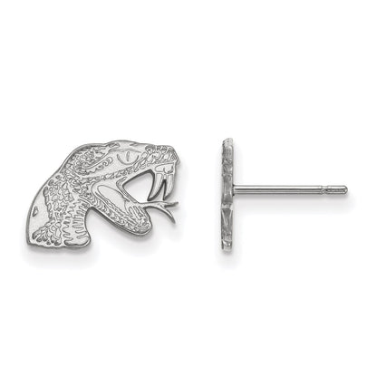 Sterling Silver Rhodium Plated Logoart Florida A And M University Rattler Extra Small Post Earrings