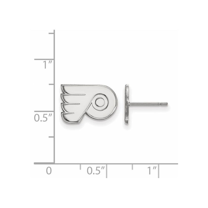 Sterling Silver Rhodium Plated Nhl Logoart Philadelphia Flyers Extra Small Post Earrings
