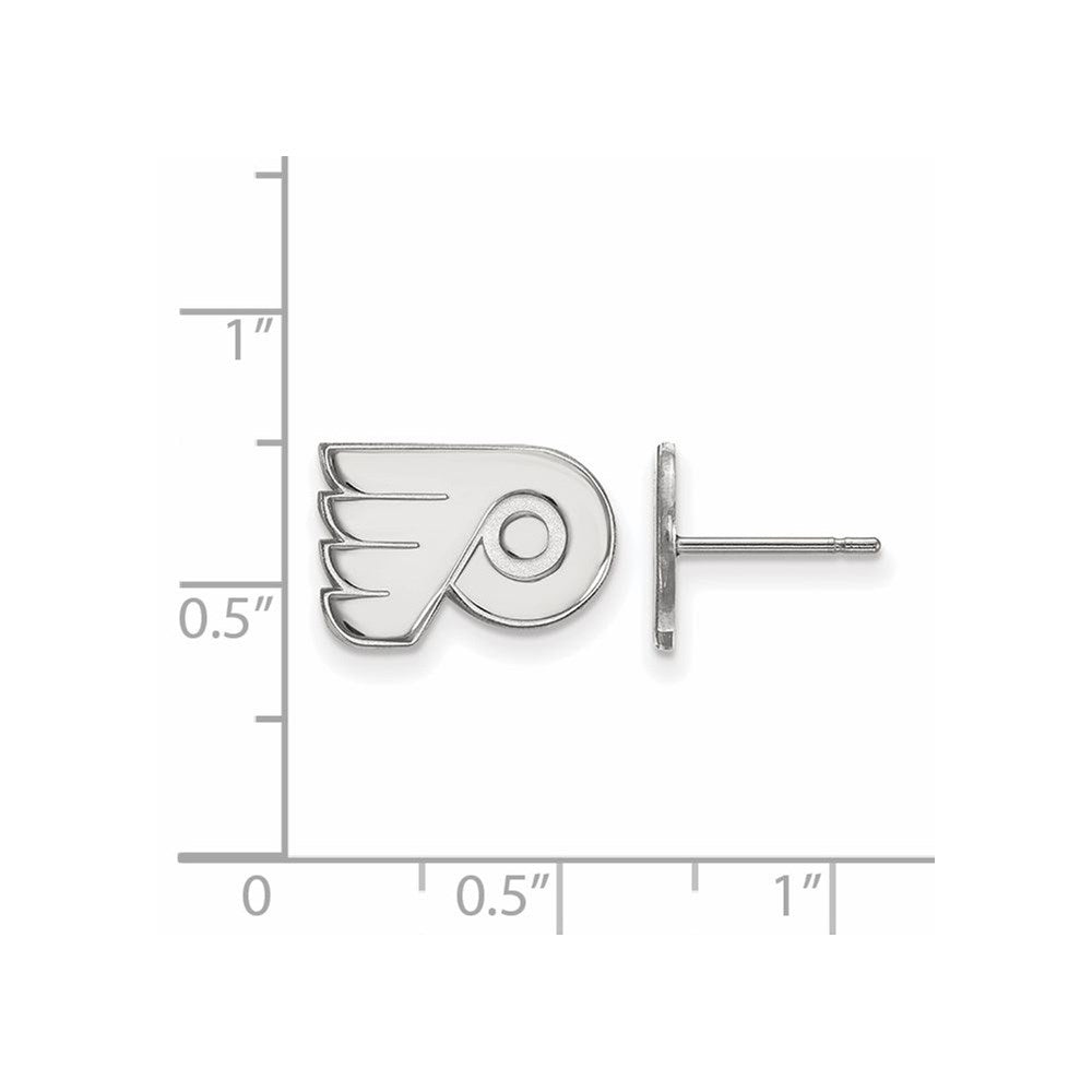 10K White Gold Nhl Logoart Philadelphia Flyers Extra Small Post Earrings