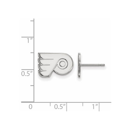 10K White Gold Nhl Logoart Philadelphia Flyers Extra Small Post Earrings