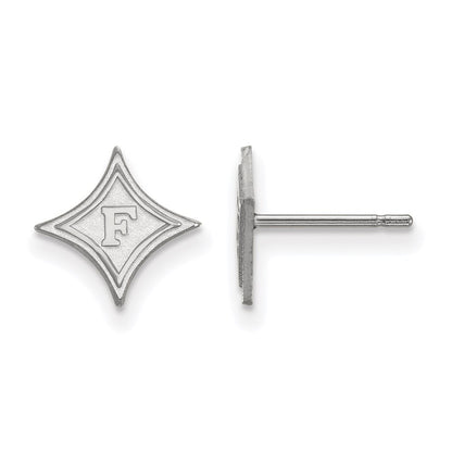 14K White Gold Logoart Furman University Extra Small Post Earrings
