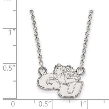 10K White Gold Logoart Gonzaga University G U Bulldog Small Pendant 18 Inch Necklace