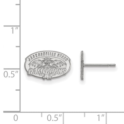 10K White Gold Logoart Jacksonville State University Extra Small Post Earrings