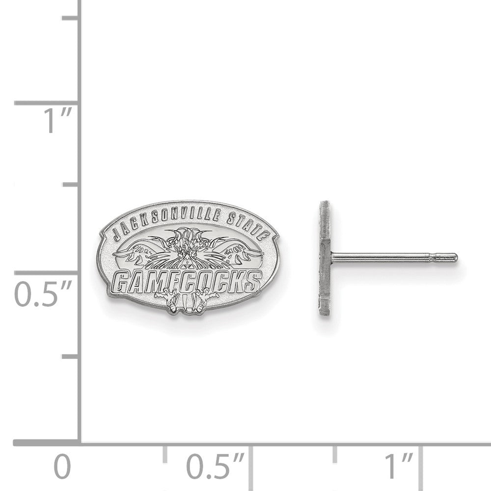 Sterling Silver Rhodium Plated Logoart Jacksonville State University Extra Small Post Earrings