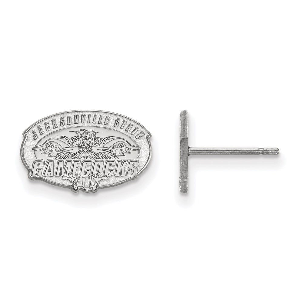 10K White Gold Logoart Jacksonville State University Extra Small Post Earrings