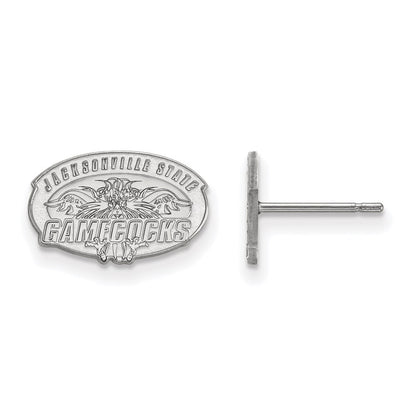 10K White Gold Logoart Jacksonville State University Extra Small Post Earrings