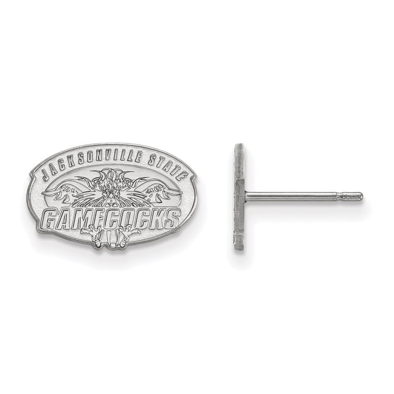 10K White Gold Logoart Jacksonville State University Extra Small Post Earrings