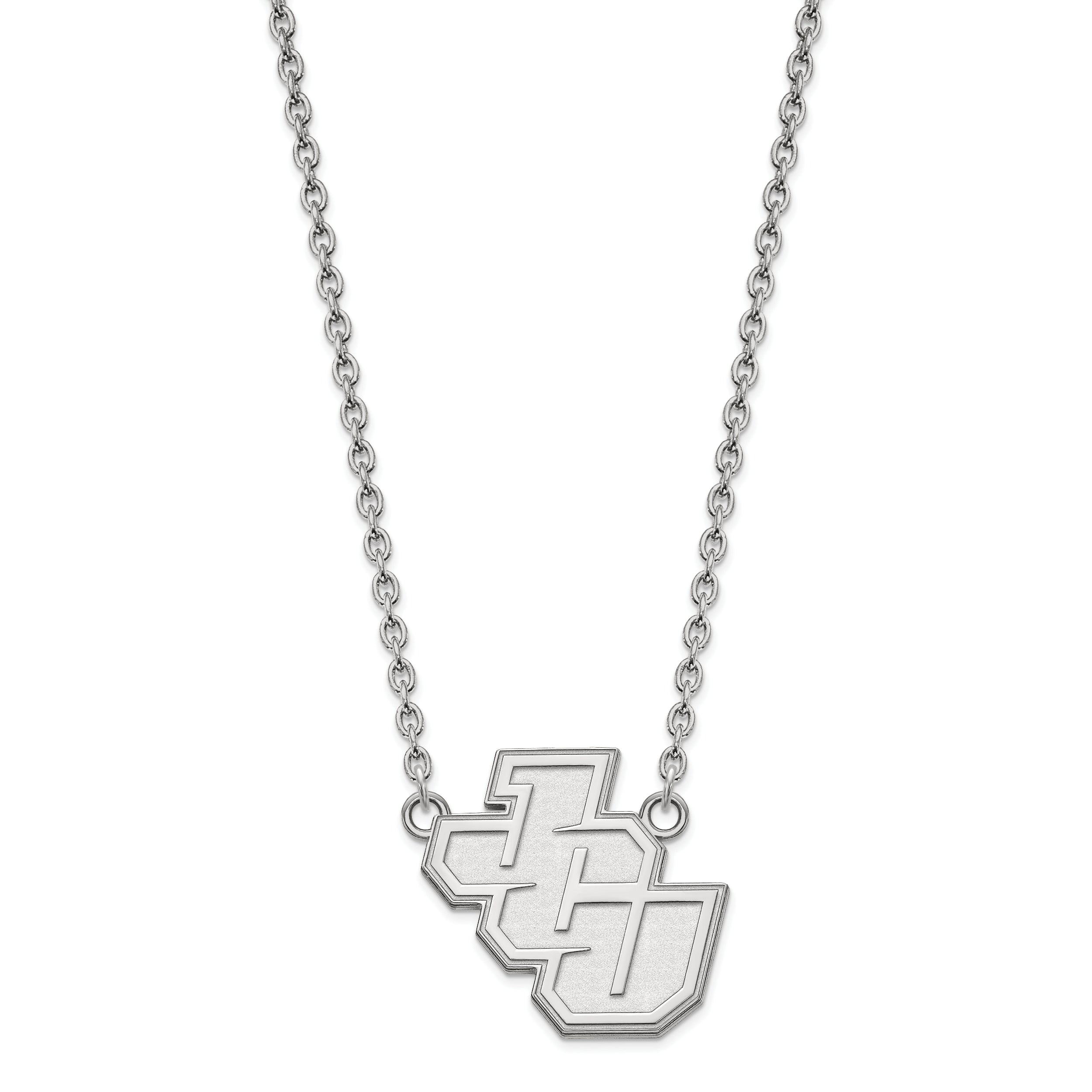 Sterling Silver Rhodium Plated Logoart John Carroll University Large Pendant 18 Inch Necklace