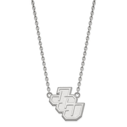 Sterling Silver Rhodium Plated Logoart John Carroll University Large Pendant 18 Inch Necklace
