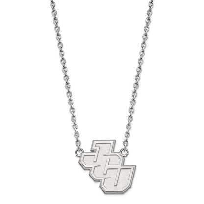 Sterling Silver Rhodium Plated Logoart John Carroll University Large Pendant 18 Inch Necklace