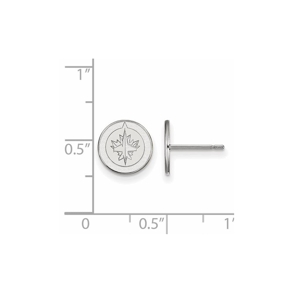 14K White Gold Nhl Logoart Winnipeg Jets Extra Small Post Earrings