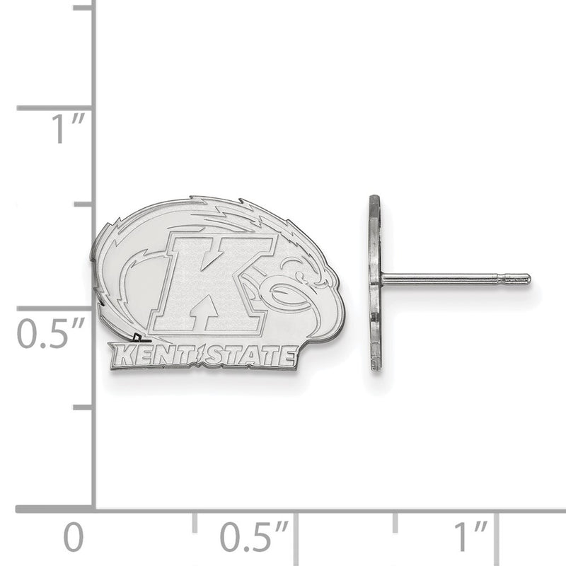 Sterling Silver Rhodium Plated Logoart Kent State University Extra Small Post Earrings