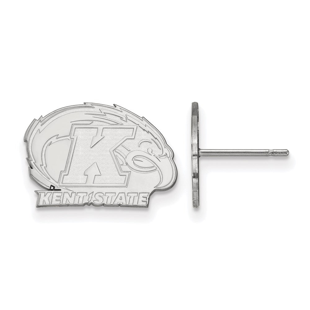 Sterling Silver Rhodium Plated Logoart Kent State University Extra Small Post Earrings