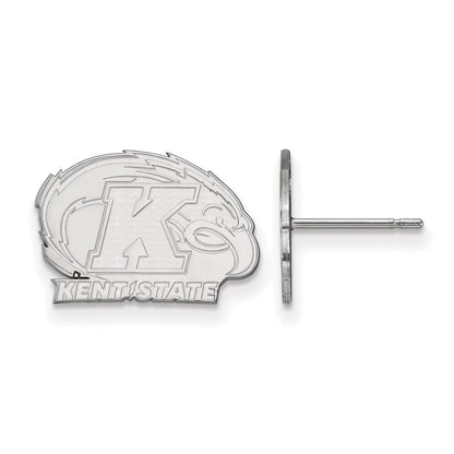 Sterling Silver Rhodium Plated Logoart Kent State University Extra Small Post Earrings