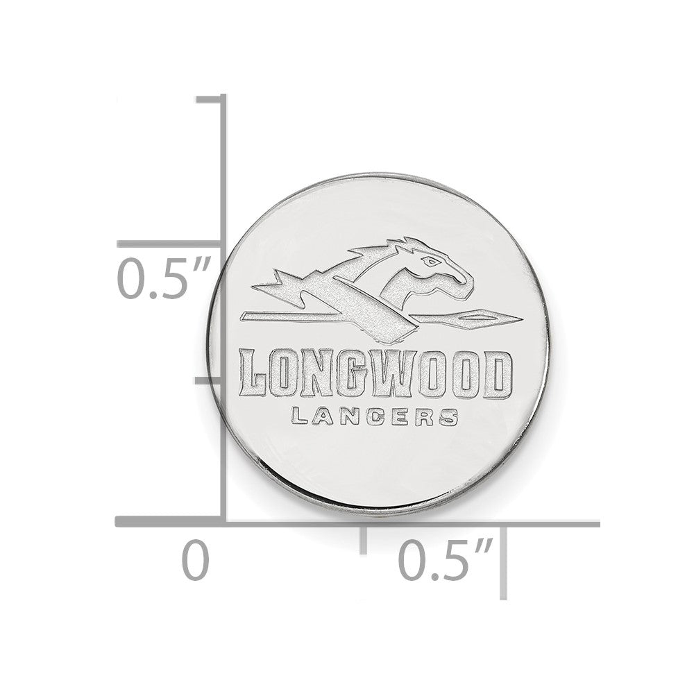 Sterling Silver Rhod-Pltd Logoart Longwood University Lapel Pin