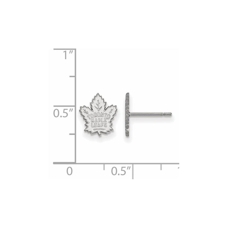 10K White Gold Nhl Logoart Toronto Maple Leafs Extra Small Post Earrings