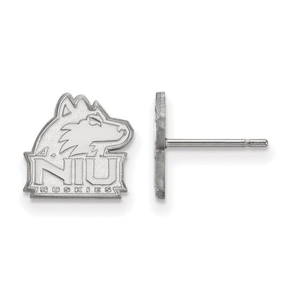 Sterling Silver Rhodium Plated Logoart Northern Illinois University N I U Huskies Extra Small Post Earrings