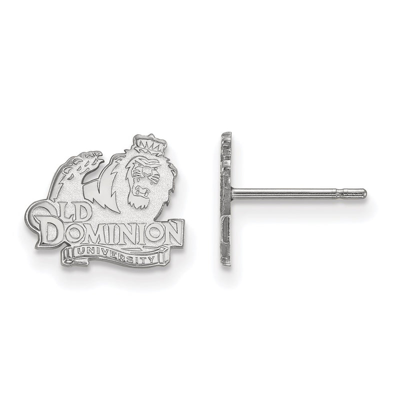 Sterling Silver Rhodium Plated Logoart Old Dominion University Extra Small Post Earrings