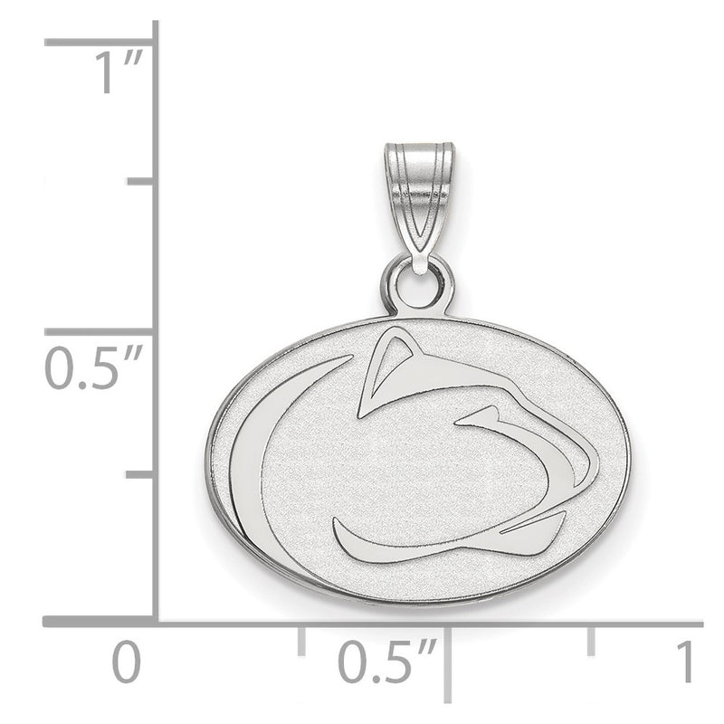 Sterling Silver Rhodium Plated Logoart Penn State University Lion Small Pendant