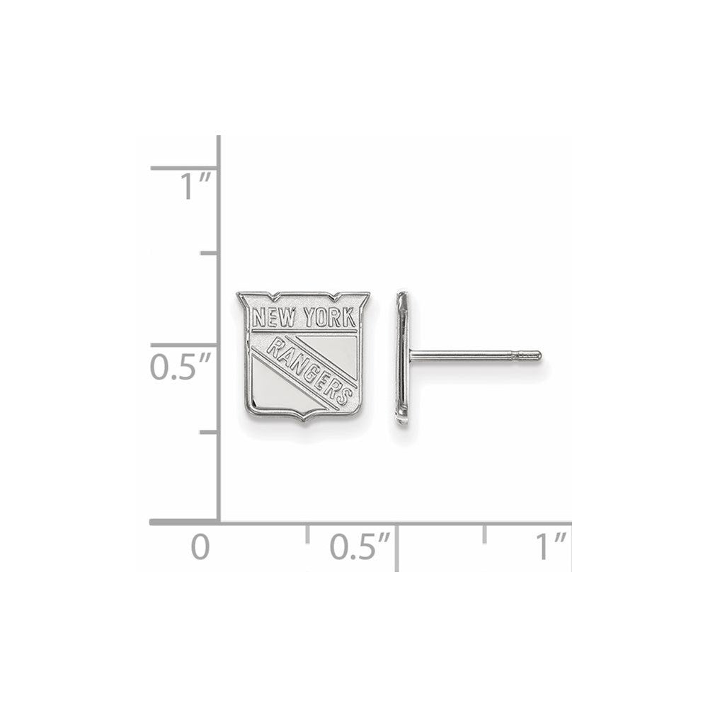 14K White Gold Nhl Logoart New York Rangers Extra Small Post Earrings