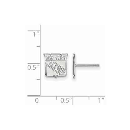 14K White Gold Nhl Logoart New York Rangers Extra Small Post Earrings