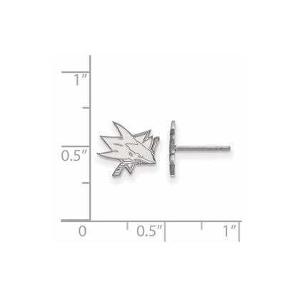 10K White Gold Nhl Logoart San Jose Sharks Extra Small Post Earrings