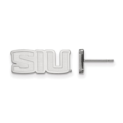 10K White Gold Logoart Southern Illinois University S I U Extra Small Post Earrings