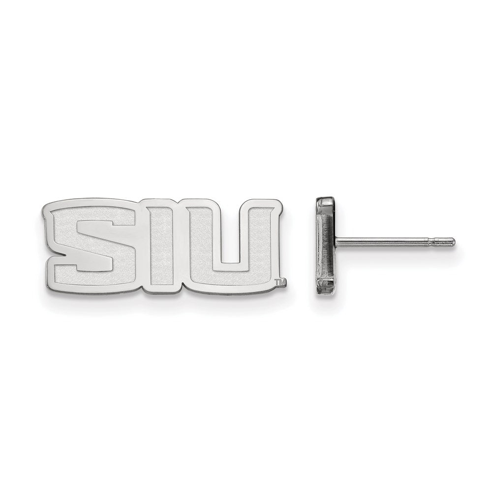 Sterling Silver Rhodium Plated Logoart Southern Illinois University S I U Extra Small Post Earrings