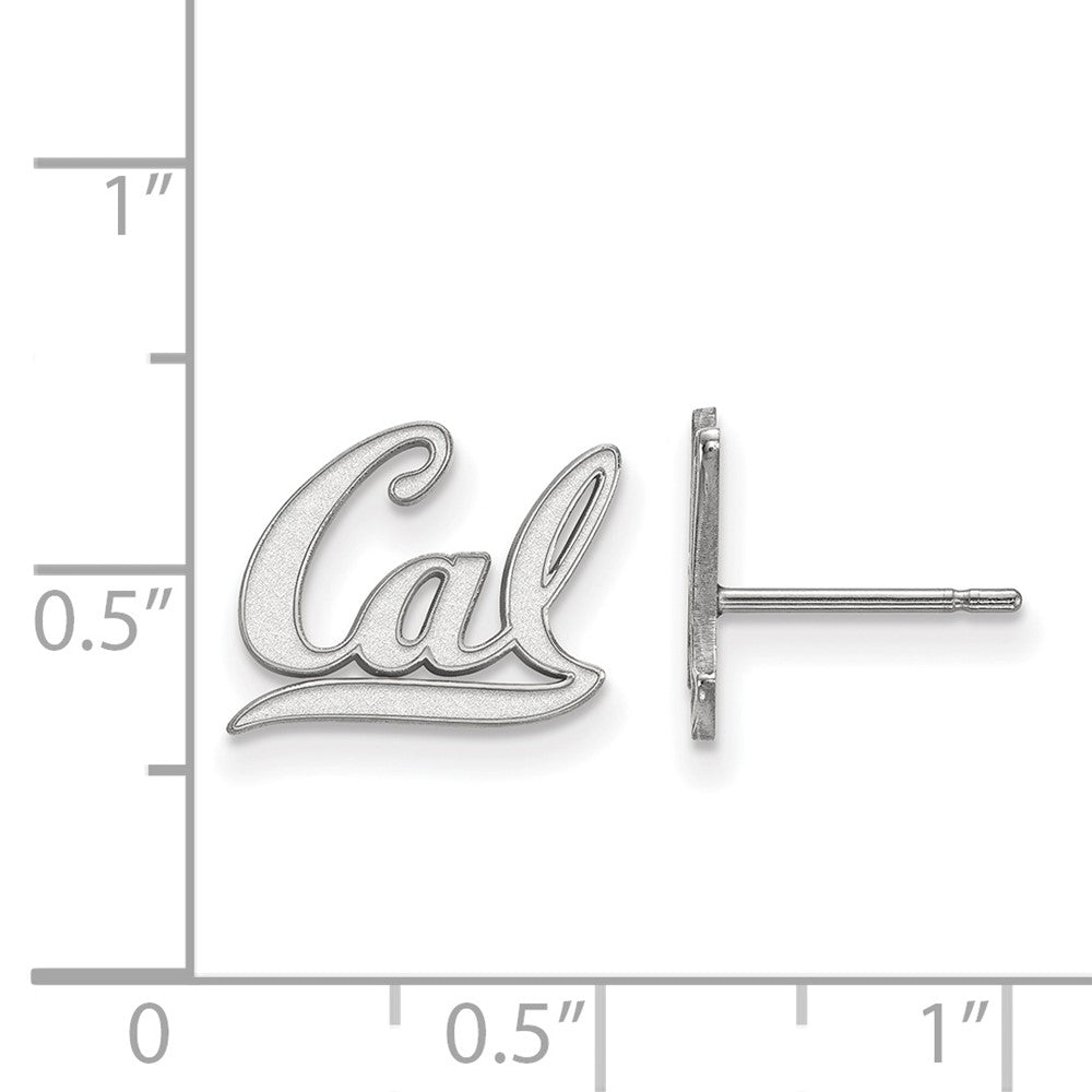 Sterling Silver Rhodium Plated Logoart University Of California Berkeley Extra Small Post Earrings