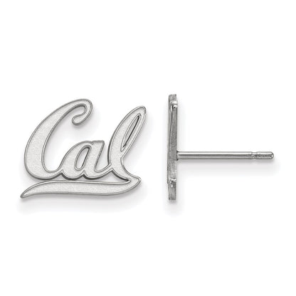 10K White Gold Logoart University Of California Berkeley Extra Small Post Earrings