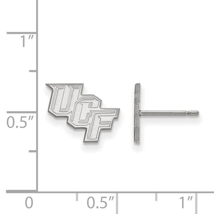 Sterling Silver Rhodium Plated Logoart University Of Central Florida U C F Extra Small Post Earrings