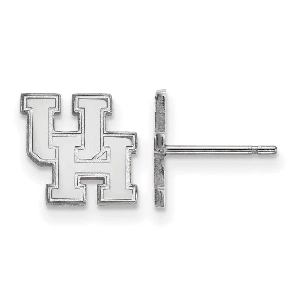 10K White Gold Logoart University Of Houston U H Extra Small Post Earrings