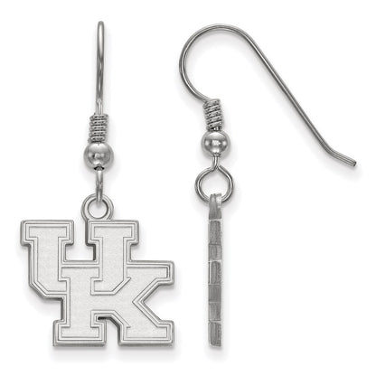 Sterling Silver Rhodium Plated Logoart University Of Kentucky U K Small Dangle Wire Earrings
