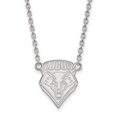 14K White Gold Logoart University Of New Mexico Large Pendant 18 Inch Necklace